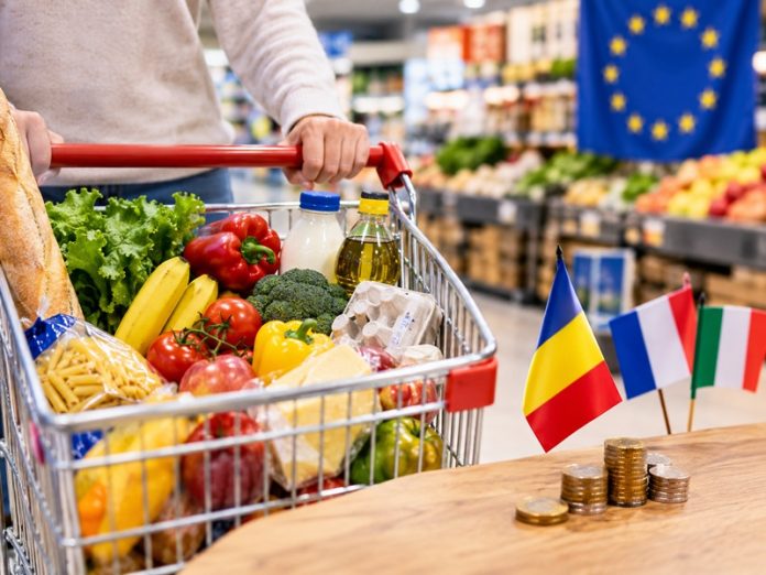 Cărucior plin și prețuri europene